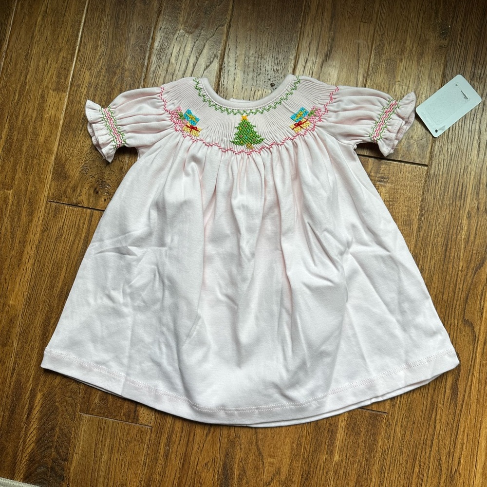 Baby Loren Classic Collection Christmas Smocked Dress 0-3